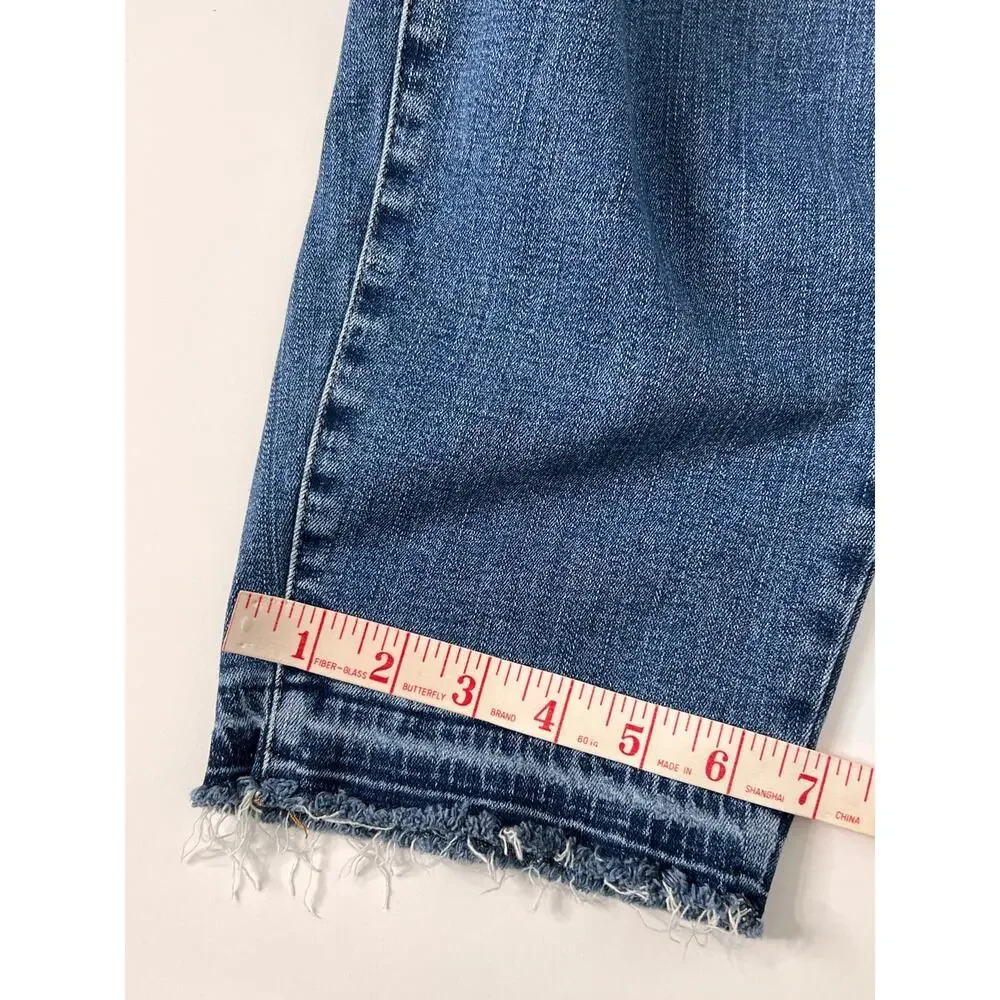 Talbots Plus Size 22W Petite Slim Ankle Jeans Medium Wash Denim Raw Hem